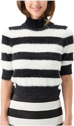 Trina Turk Mali Mock Neck Sweater Womens Sweater Black/Winter White : MD (US Womens 8-10), Polyester