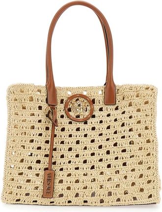Versace La Medusa Large Raffia Tote - Dames - Shoppers - Beige - ONE Size - Katoen - Tassen