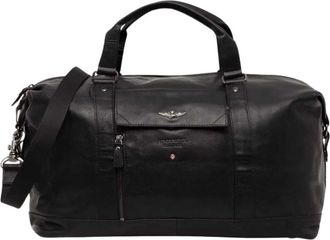 Aeronautica Bolsa de Viaje de Cuero - Bags - Hombre - Negro - ONE SIZE