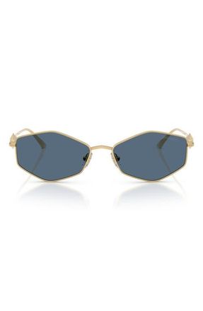Jimmy Choo London Zoey 55mm Geometric Sunglasses in Gold /Dark Blue at Nordstrom