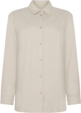 Knowledge Cotton Apparel Regular Fit Heavy Twill Bluse für Damen | beige