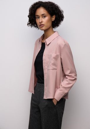 Street One Shirtbluse STREET ONE, Damen, Gr. 42, powder pink meliert, Web, Obermaterial: 63% Polyester, 34% Viskose, 3% Elasthan, unifarben, l&auml;ssig geschnitten h