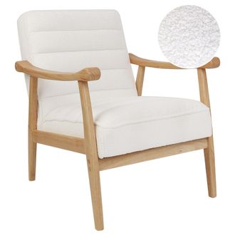 Beliani Beliani - Sill&oacute;n De Estilo Retro Fabricado En Tejido De Bucl&eacute; En Color Blanco Leknes