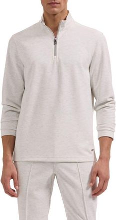 Bugatchi Soft Touch Quarter Zip Pullover in Chalk at Nordstrom, Size Xx-Large