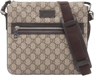Gucci Pre-owned Cross Body Bags, female, Beige, Size: ONE SIZE Pre-owned GG Supreme Coated Canvas Shoulder Bag