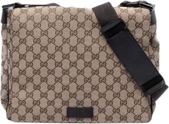 Gucci Pre-owned Cross Body Bags, female, Brown, Size: ONE SIZE Pre-owned Canvas Crossbody Bag