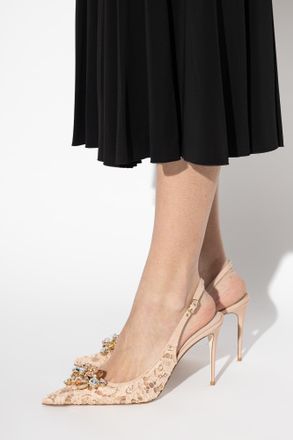 Dolce & Gabbana Lace High-heeled Shoes, Womens, Beige