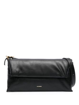 Jil Sander padded leather shoulder bag - Black