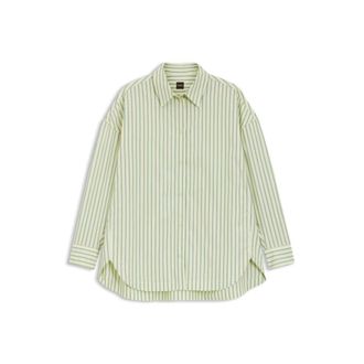 BOSS Striped oversized-fit blouse in cotton poplin