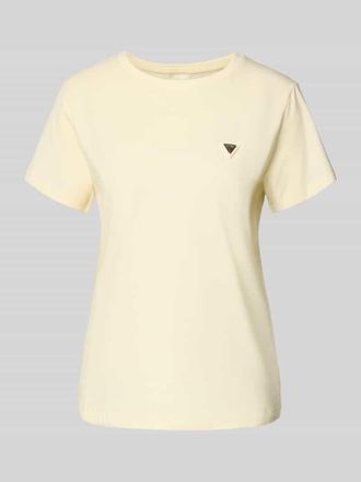 Guess Regular Fit T-Shirt mit Logo-Applikation Modell Colette in Hellgelb, Gr&ouml;&szlig;e XS