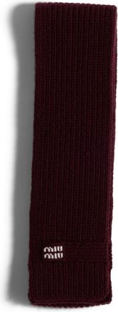 Miu Miu Wool And Cashmere Scarf, Woman, Amaranth Red
