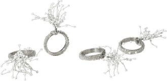 Tiramisu Set Of 4 Arctic Sparkle Spray Napkin Rings