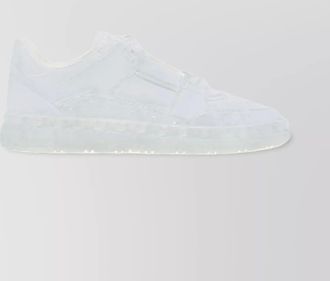 Valentino Garavani leather paneled low-top sneakers