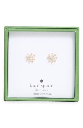 Kate Spade New York mini flower stud earrings in Clear /Gold at Nordstrom Rack