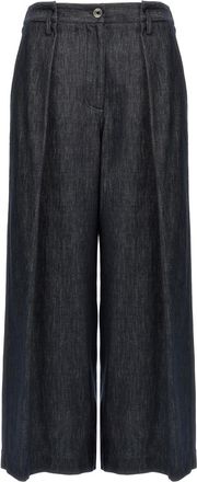 Brunello Cucinelli Blue A-line Pleated pants