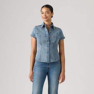 Levi's Blouse met korte mouwen in denim