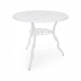 BIZZOTTO Bizzotto - Mesa Victoria Redonda Blanca De Aluminio D80 Cm