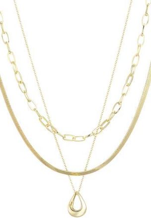 Adornia Set of 3 18K Gold Plated Necklaces at Nordstrom Rack