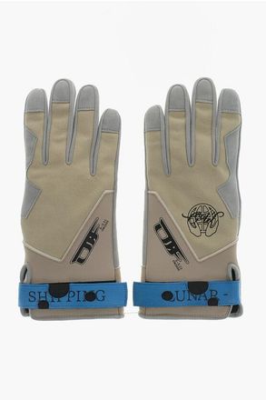 Off-white Leather Gloves LUNAR With Ripped Detail size One Size
