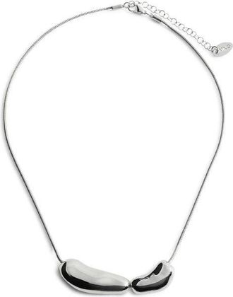 Mango Irregular Pendant Neckla in Silver at Nordstrom