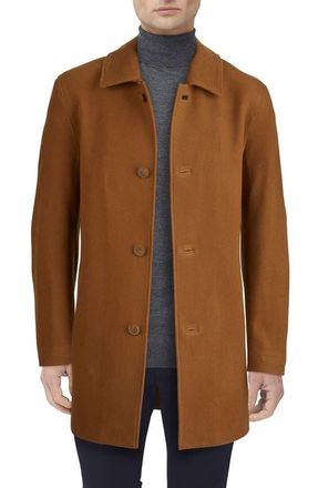 Cole Haan Wool Blend Overcoat in Camel at Nordstrom, Size Xx-Large