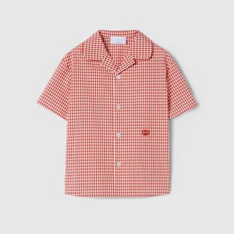 Gucci Kids - Gingham Cotton Shirt, Size 10 years, Red, Ready-to-wear