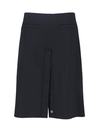 Courr&egrave;ges Logo Midi Skirt - Black