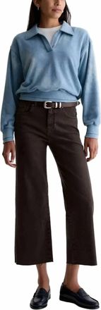 AG - Adriano Goldschmied Saige Wide Leg Crop Jeans In Burnt Umber