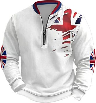 Generic Union Jack Polo Shirt for Men British Flag Bunting Ve Day Polo Shirts England Rugby Cricket Shirts Funny Golf Summer Plus Size Short Sleeve Collared S