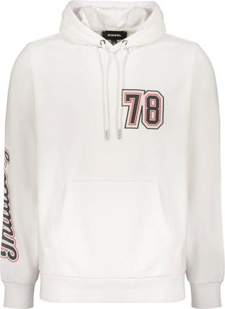 Diesel Heren, Sweatshirts & Hoodies, Wit, Maat: 2XL Katoen