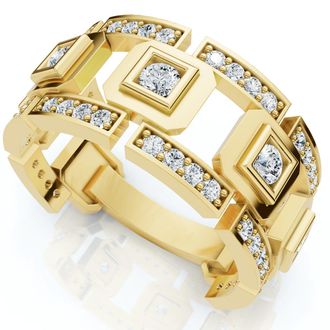 Pompeii3 1 1/4Ct Diamond Ring Mens Lab Grown Wedding Band in 10k White or Yellow Gold