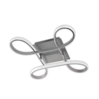 Netlighting Knot Flush Ceiling Silver 40W 3100lm LED Frosted Acrylic Chrome