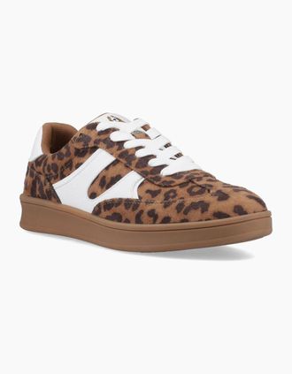 Hush Puppies Womens Hush Puppies Maura Textile Textile Womens Leopard Trainers - Brown - Size: 5