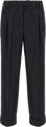 Alberto Biani Black Straight Flat Front Pants