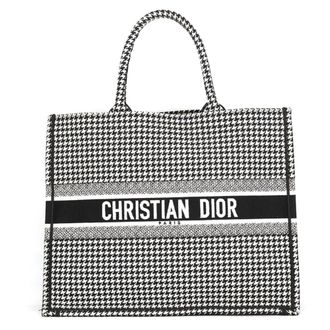 Dior Black White Canvas Handbag Tote Bag (Pre-Owned)