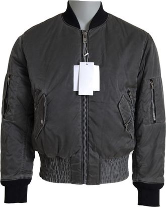 Maison Margiela Gray Bomber Zipper Pocket Sleeves Mens Jacket