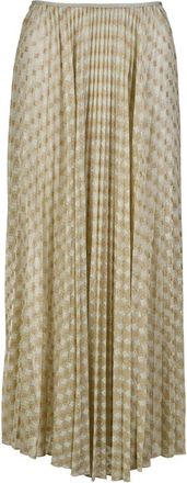 Forte_Forte Gonna Pliss&egrave; Maxi Rok - Dames - Maxi Rokken - Groen - M - Rokken