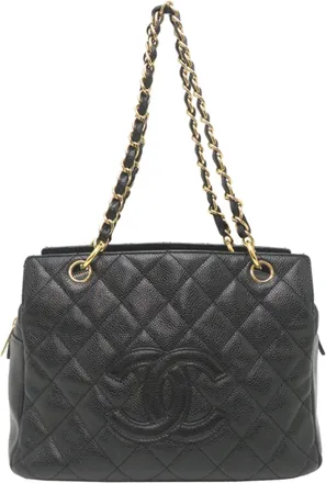Chanel Black Grained Calfskin Tote Bag (Pre-Owned)