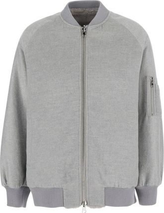 VALENTINI 1972 Omkeerbaar Bomberjack - Dames - Bomber jackets - Grijs - M - Wol - Jassen