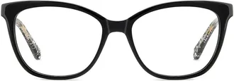 Kate Spade New York adrie 53mm square reading glasses in Pattern Crystal Black at Nordstrom