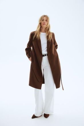 H&M Handmade wool-blend coat in Brown at Nordstrom, Size X-Small