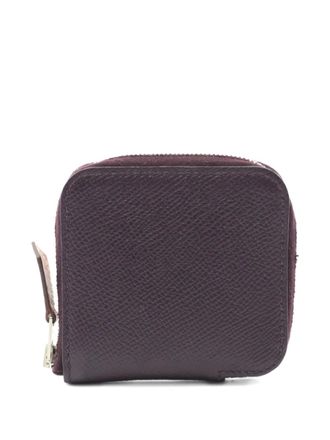 Herm&egrave;s 2019 Azap compact mini leather wallet - Purple