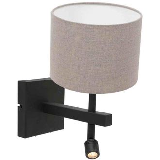 Steinhauer Lampada da parete - Stang - nero - lino metallo - - Steinhauer