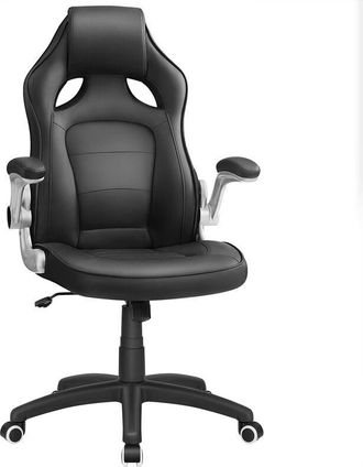 Songmics Songmics - Sedia da Ufficio a Forma Sportiva, Poltrona Girevole, con Braccioli Ribaltabili, Schienale Alto, di Altezza Regolabile, Inclinamento ad