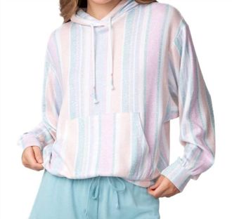 PJ Salvage Stripe Baja Babe Hoodie In Ivory