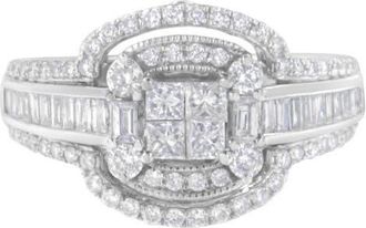 House of Brilliance 14KT White Gold Diamond Cocktail Ring at Nordstrom, Size 7