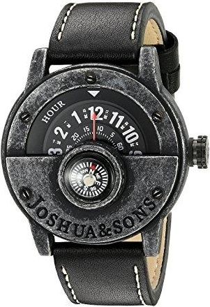 Joshua & Sons Joshua & Sons Black Compass Dial Mens Watch JX116BK