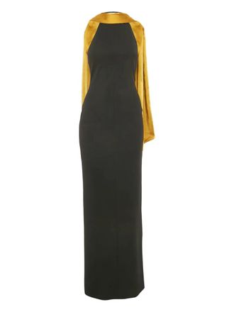 Solace London Dahlia cr&ecirc;pe maxi-jurk - Zwart