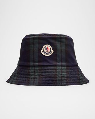 【関税＆送料込み】Moncler Cotton Blend Bucket Hat Accessor NWT Moncler x Barbour Bucket Hat Black Waxed Cotton Logo | eBay