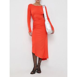 Patrizia Pepe Orange Acetate Casual Womens Dress